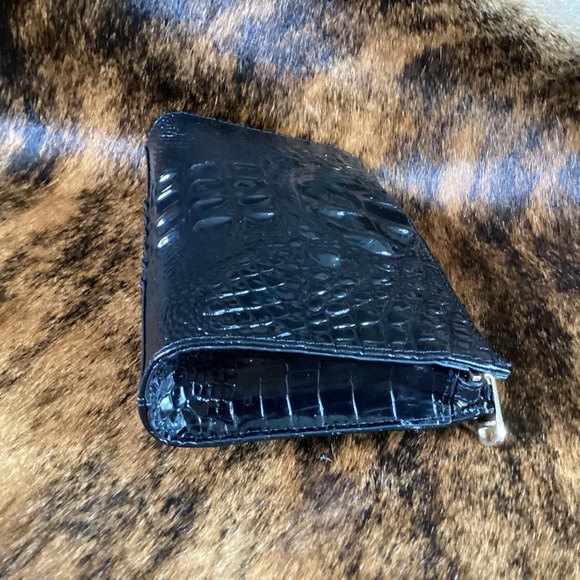 Brahmin Black Croc Print Wristlet/Clutch
